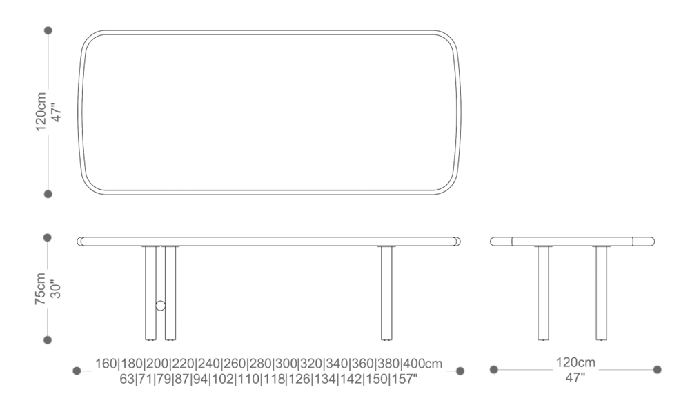 Image of the main dimensions of the product